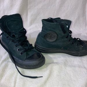 All black high top Converse